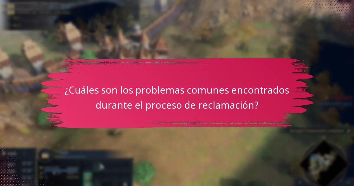 ¿Cuáles son los problemas comunes encontrados durante el proceso de reclamación?