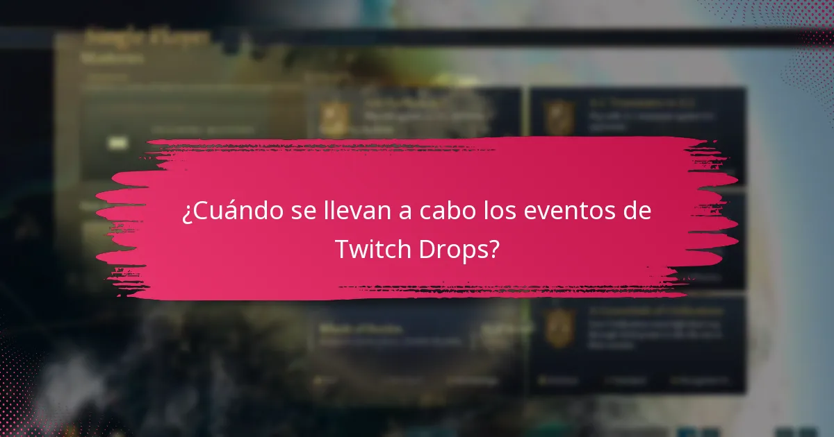 ¿Cuándo se llevan a cabo los eventos de Twitch Drops?